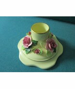 Adderley England candle holder &quot;Floral&quot; pattern with ceramic flowers [95e] - $760.57 MXN