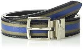 Nautica Big Boys 22&quot; Grey/Blue 1&quot; Wide Varsity Wool Reversible Black Belt - £11.62 GBP