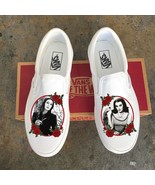 Goth Goddesses Morticia Addams and Lily Munster Custom Slip On Vans  - $169.00