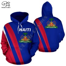 Men Women Haiti Caribbean Sea print 3D Hoodies Funny country flag Sweatshirt Fas - £69.59 GBP