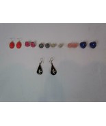 Lot of 7 Pair Dangling and Regular Earrings Pierced Rhinestones Colored ... - $252.60 MXN