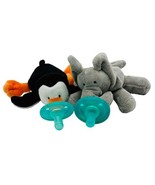 Mary Meyer WubbaNub Penguin Elephant Infant Pacifier Plush Soother Baby - £19.79 GBP
