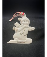 Lenox Merrily Yours Snowman Grandpa Porcelain Ornament 3 1/2 x 3&quot; - $11.83