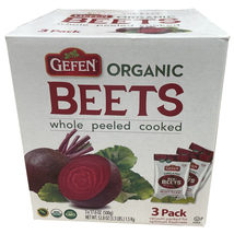 Gefen Organic Red Beets Whole Peeled Cooked 3 pack 17.6 oz (3.3 lbs) - £20.99 GBP