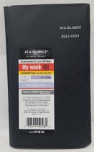 AT-A-GLANCE DayMinder Academic 2023-2024 Weekly Planner Black Pocket 3.5... - $18.80