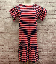 Gymboree Girls Casual Shift Dress XL (14)  Pink Blue Stripe Knit Valenti... - $29.00