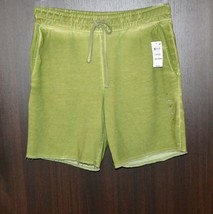 Sun+Stone Men&#39;s Green Regular Fit Garment Dyed 8&quot; Fleece Shorts Size US L  - £18.29 GBP
