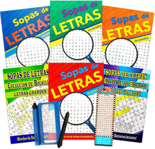 Spanish Word Find Puzzle Books for Adults Seniors -- Set of 6 Word Search Books  - £18.22 GBP