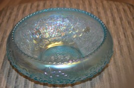 Vintage Fenton Green Carnival Luster Iridescent Bowl from Fenton Museum, 7” dia - £39.95 GBP