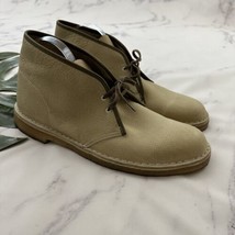 Clarks Originals Mens Desert Chukka Boots Size 13 Sand Beige Pebble Leather - £35.71 GBP