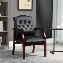 Leather Reception Guest Chairs: Padded Ergonomic Office Side - $175.99