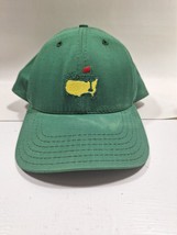 Vintage Masters Tech Hat Cap Strap Back Green Adjustable Leather Golf 80... - $16.82