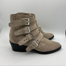 Dolce Vita Tallon Taupe Suede Leather Western ankle Booties buckle, pointed toe - £29.06 GBP