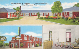 West Memphis Ar Arkansas~Bil Ray Hotel &amp; COTTAGES-BROADWAY~VINTAGE Postcard - £8.28 GBP
