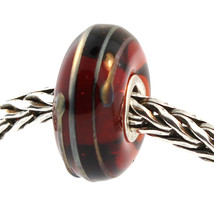 Authentic Trollbeads Glass 61394 Golden Thread, Brown - £11.15 GBP
