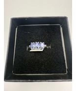 Tanzanite &amp; Diamond Accent Rhodium Plated Sterling Silver Designer Ring ... - $4,758.93 MXN