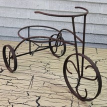 VTG Retro Ornate Metal Iron Tricycle Flower Planter Pot Holder Garden Porch - £19.02 GBP