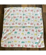 Vintage Bunnyland Hospital Property Baby Blanket Pastel Bunny Rabbit Bea... - $40.55 CAD
