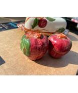 Franciscan Apple American Butter Dish and Lid &amp; Apple Salt + Pepper Shakers - $94.05