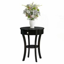 Convenience Concepts Classic Accents Schaffer End Table in Black Wood Fi... - $137.99