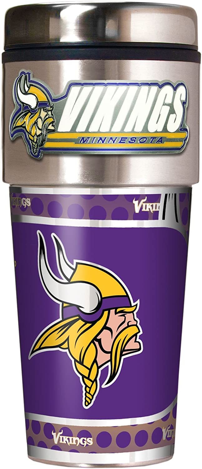 Minnesota Vikings Metallic Travel Tumbler Stainless Steel 16oz - $24.99