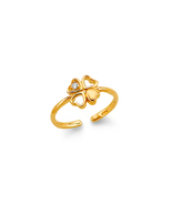 14K Yellow Gold Clover Toe Ring - £146.43 GBP