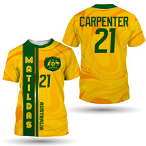 Australia Matildas Carpenter #21 Women&#39;s National Football Team T-Shirt  - £26.06 GBP+