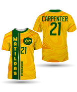 Australia Matildas Carpenter #21 Women&#39;s National Football Team T-Shirt  - $45.12 CAD+