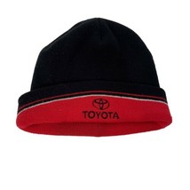 Toyota Black Red Beanie Winter Hat Embroidered Logo - $15.69