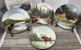 Set of 4 Sakura Northwoods Stoneware Salad Dessert Plates David Carter C... - $26.98