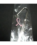 Breast Cancer Survivor Book Mark Marker Ribbon Charm Silver Toned - £7.47 GBP