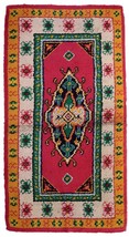 Vintage French Savonnerie rug 2.9&#39; x 5.7&#39; (90cm x 176cm) 1960s - 1C847 - $439.55