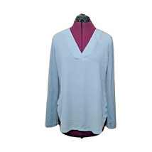 LOFT Outlet Top Green Women Size Small V Neck Knit Back and Sleeves Curv... - $21.14
