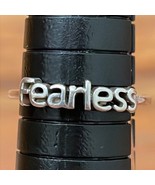 Sterling Silver Fearless Ring Womens Size 6.5 Inspirational - £20.44 GBP