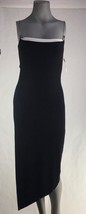 ESP Womens Sheath Dress Black Spaghetti Strap Asymmetric Studded Stretch S New - £38.35 GBP