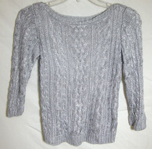 Ralph LAUREN Silver Sparkle Sweater Knit Sleeve Metallic Pullover Child ... - $28.50