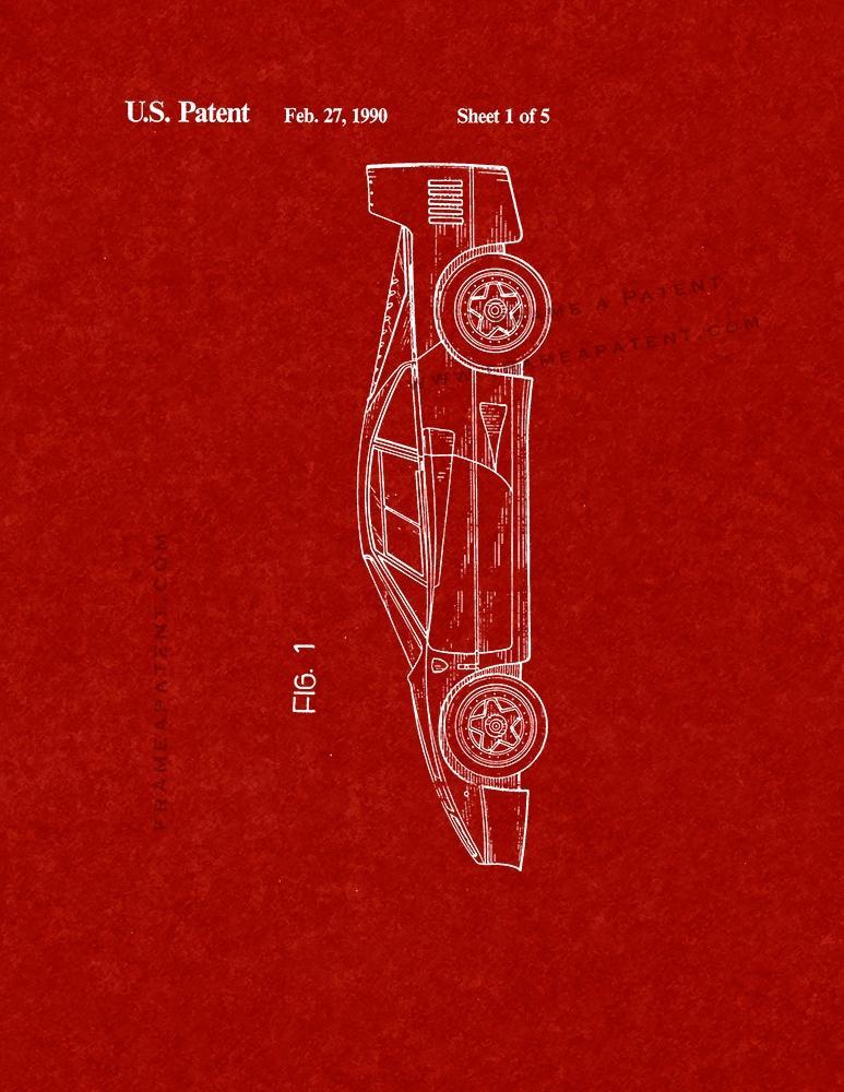 Primary image for Ferrari Patent Print - Burgundy Red