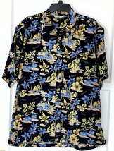 Hawaiian Style Shirt - Island Scene, Hulu and Drums  Print Pattern - Sz XL - $546.77 MXN