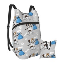 Jack Russell Terrier BackpaDurable Universal foldable Backpack Campus Male Bags - £20.19 GBP