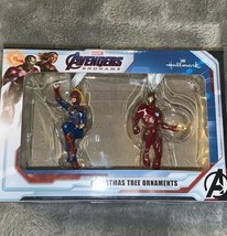 Hallmark Disney Marvel Avengers Endgames Iron Man &amp; Captain Marvel Ornaments New - £15.93 GBP