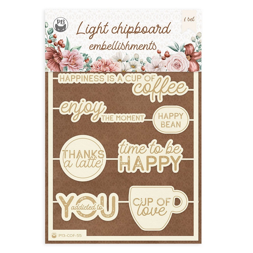 Coffee Break Light Chipboard Embellishments 4&quot;X6&quot; 10/Pkg- P13COF55 - $9.42
