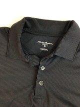 Tommy Armour Mens Golf Polo ShirtM Dark Gray Black Pin Striped Dri-Logic... - £8.81 GBP