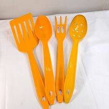 Vintage Hutzler yellow cooking utensils turner spatula serving spoon mea... - $45.00