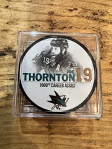 San Jose Sharks Joe Thornton 1000 Career Assist Pick NHL Hockey Puck W/ Case - £43.31 GBP