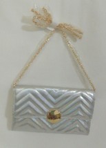 Street Level Quilted Silver Faux Leather Clutch MP1915 $50 - $13.89