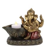 God Ganesha With Modaka Bowl Kneeling By Well Votive Candle Holder Statu... - $454.76 MXN