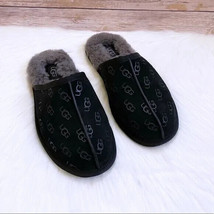 UGG Women&#39;s Pearle Embossed Slippers Black 7 - £55.94 GBP