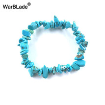 WBL 35Color Natural Gem Stone Bracelet Irregular Crystal Stretch Chip beads Nugg - £7.76 GBP