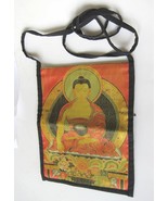 Handsewn Cotton Embroidered Bag with Zippers - Buddha on Lotus stand,Foo... - $93.13 MXN
