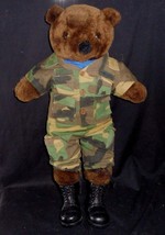 Vintage 1987 Patriot Air Force Brown Teddy Bear Jj Wind Stuffed Animal Plush Toy - £26.57 GBP